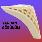 Petek Lüks Mobilya Kanepe Sehpa Tv Ünitesi Koltuk Puf Ayağı 15 Cm Krem Altın Baza Ayakları - 6