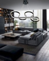 TT Aydınlatma TT309-SY  Yılan Modeli Mat Siyah 2 Renk Modüllü Led Avize - 4
