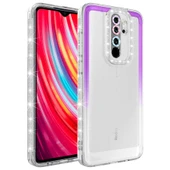 Zore Xiaomi ile uyumlu Redmi Note 8 Pro Kılıf Simli ve Renk Geçiş Tasarımlı Lens Korumalı Park Kapak - 3