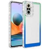 Xiaomi Redmi Note 10 Pro Kılıf Simli ve Renk Geçiş Tasarımlı Lens Korumalı Park Kapak - 1