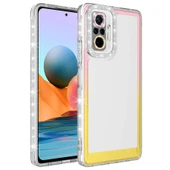Zore Xiaomi ile uyumlu Redmi Note 10 Pro Kılıf Simli ve Renk Geçiş Tasarımlı Lens Korumalı Park Kapak - 8