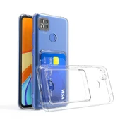 Zore Xiaomi ile uyumlu Redmi 9C Kılıf Kartlıklı Şeffaf Setra Clear Silikon Kapak - 1