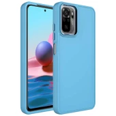 Zore Xiaomi ile uyumlu Redmi Note 10 Kılıf Metal Çerçeve ve Buton Tasarımlı Silikon Luna Kapak - 9