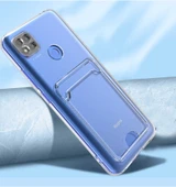 Zore Xiaomi ile uyumlu Redmi 9C Kılıf Kartlıklı Şeffaf Setra Clear Silikon Kapak - 3