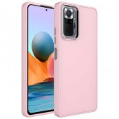 Xiaomi Redmi Note 10 Pro Kılıf Metal Çerçeve ve Buton Tasarımlı Silikon Luna Kapak - 1