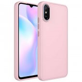 Xiaomi Redmi 9A Kılıf Metal Çerçeve ve Buton Tasarımlı Silikon Luna Kapak - 1