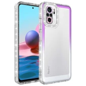 Zore Xiaomi ile uyumlu Redmi Note 10 Kılıf Simli ve Renk Geçiş Tasarımlı Lens Korumalı Park Kapak - 3
