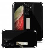 Galaxy S21 Ultra Kılıf Standlı Süper Silikon Kapak - 1