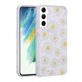 Galaxy S21 FE Kılıf Simli Desenli Kamera Korumalı Parlak Popy Kapak - 1