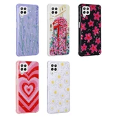 Zore Galaxy ile uyumlu M32 Kılıf Simli Desenli Kamera Korumalı Parlak Popy Kapak - 2