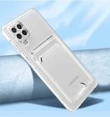 Zore Galaxy ile uyumlu M12 Kılıf Kartlıklı Şeffaf Setra Clear Silikon Kapak - 3