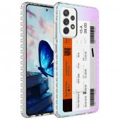 Galaxy A72 Kılıf Airbag Kenarlı Renkli Desenli Silikon Elegans Kapak - 1