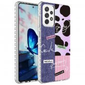 Galaxy A72 Kılıf Airbag Kenarlı Renkli Desenli Silikon Elegans Kapak - 2