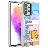 Zore Galaxy ile uyumlu A73 Kılıf Kamera Korumalı Renkli Desenli Sert Silikon Korn Kapak - 7