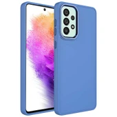 Zore Galaxy ile uyumlu A73 Kılıf Metal Çerçeve ve Buton Tasarımlı Silikon Luna Kapak - 8