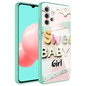Zore Galaxy ile uyumlu A32 4G Kılıf Kamera Korumalı Desenli Sert Silikon Epoksi Kapak - 7