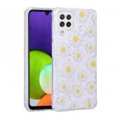 Galaxy A22 4G Kılıf Simli Desenli Kamera Korumalı Parlak Popy Kapak - 2