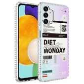 Zore Galaxy ile uyumlu A13 4G Kılıf Airbag Kenarlı Renkli Desenli Silikon Elegans Kapak thumbnail 4