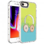 Apple iPhone 8 Kılıf Kamera Korumalı Renkli Desenli Sert Silikon Korn Kapak - 1