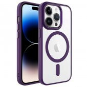 Apple iPhone 14 Pro Kılıf Wireless Şarj Özellikli Krom Magsafe Silikon Kapak - 1