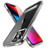 Apple iPhone 14 Plus Kılıf Standlı Şeffaf Silikon L-Stand Kapak - 1