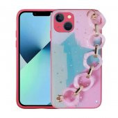 Apple iPhone 13 Kılıf Simli Desenli El Askılı Tutacaklı Elsa Silikon Kapak - 2