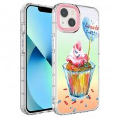 Apple iPhone 13 Kılıf Kamera Korumalı Renkli Desenli Sert Silikon Korn Kapak - 1