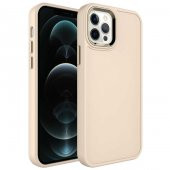 Apple iPhone 12 Pro Max Kılıf Metal Çerçeve ve Buton Tasarımlı Sert Botox Kapak - 1