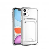 Apple iPhone 12 Kılıf Kartlıklı Şeffaf Setra Clear Silikon Kapak - 1