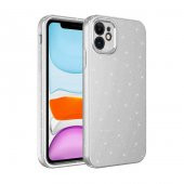 Apple iPhone 12 Kılıf Kamera Korumalı Simli Lüks Koton Kapak - 1