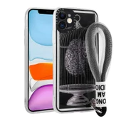 Zore Apple ile uyumlu iPhone 11 Kılıf Desenli El Askılı İpli Astana Silikon Kapak - 4