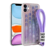 Zore Apple ile uyumlu iPhone 11 Kılıf Desenli El Askılı İpli Astana Silikon Kapak - 11