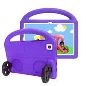 Zore Lenovo ile uyumlu M10 Plus TB-X606F Wheel Car Tekerlek Standlı Tablet Eva Silikon Kılıf - 8