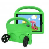 Apple iPad 10.2 (8.Nesil) Wheel Car Tekerlek Standlı Tablet Silikon Kılıf - 1