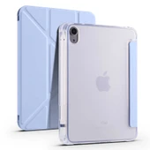 Zore Apple ile uyumlu iPad Mini 2021 (6.Nesil) Kılıf Tri Folding Kalem Bölmeli Standlı Kılıf - 7