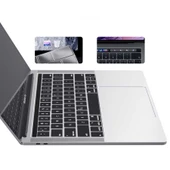 Zore Apple ile uyumlu Macbook 13' Pro Touch Bar A1706 Klavye Koruyucu Şeffaf Silikon Ped thumbnail 5