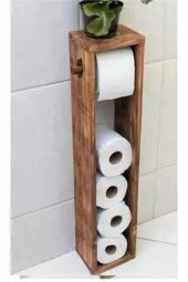 Giftome Wc Kağıtlık Tuvalet Kağıtlığı Ahşap Banyo - 1