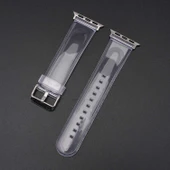 Zore ​​​Apple ile uyumlu Watch 7 41mm KRD-13 Şeffaf Silikon Kordon - 4
