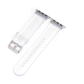 Zore ​​​Apple ile uyumlu Watch 7 41mm KRD-13 Şeffaf Silikon Kordon - 3
