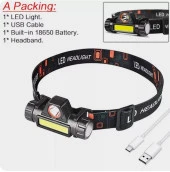 Kafa Lambası Cob + XPE Led Şarjlı Dahili Pil Mıknatıslı 2 Modlu - 3