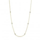 SilverPoint Gold Kaplama Taş Detaylı Minimal Zincir Kolye - 1