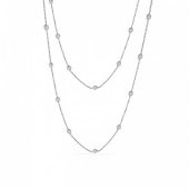 SilverPoint Çift Sıra Taş Detaylı Minimal Zincir Kolye - 1