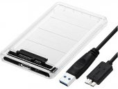 2.5" USB 3.0 Harici SSD Harddisk Şeffaf Taşınabilir HDD Kutusu - 1