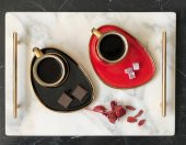 Doğal Mermer Tepsi 25x35cm Gold Slim Kulp MRM0118 thumbnail 3