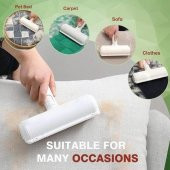 Yeni Nesil Kedi Köpek Tüy Toplayıcı Aparat Hazneli Gırgır Elbise Halı Tüy Temizleyici Kıl Toz Toplay - 3
