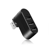 Valkyrie 3 Portlu USB 2.0 Hub Döner Kafalı Splitter Hub Adaptör Siyah - 1