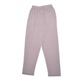 Kadın pembe beyaz puanlı bambu uzun kol uzun pantolon orta kalın baharlık rahat pijama takımı 19590 - 3