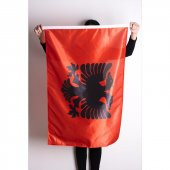 Arnavutluk Milli Gönder Bayrağı Raşel Kumaş Dijital Baskı - 1