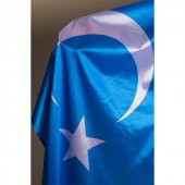 Doğu Türkistan Milli Gönder Bayrağı Raşel Kumaş Dijital Baskı - 3