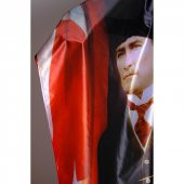 Atatürk Portre Raşel Kumaş Dijital Baskı Bayrak - 3